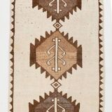 3x11 Brown Beige Persian Kilim Runner Rug, 107x333Cm