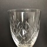 Set of six cut Lorraine crystal water glasses