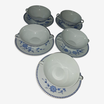 Lot 5 soup bowls and its used Seltmann Weiden Bavaria sub-bowls