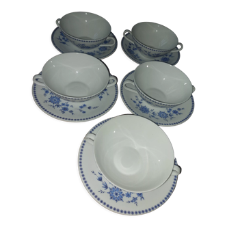 Lot 5 soup bowls and its used Seltmann Weiden Bavaria sub-bowls