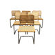 Lot de 6 chaises par Marcel Breuer Cesca fabriquées en Italie années 1970