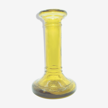 Lot de 2 bougeoirs en verre jaune