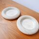 Travertine and glass bowls
