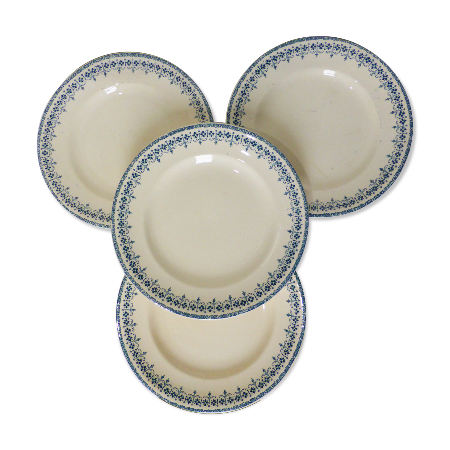 4 assiettes dessert de Longwy modèle Bordeaux
