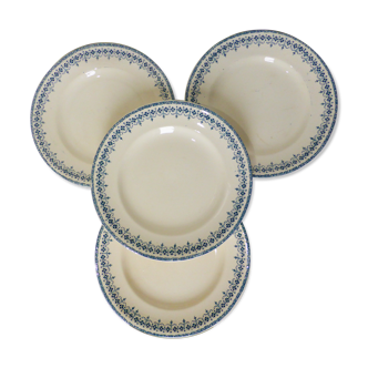 4 dessert plates of Longwy model Bordeaux