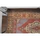 Vintage Turkish Oushak Handmade Wool Cotton Red Area Rug 132x224