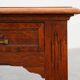 Art Deco carved oak Desk or Table with copper details, Belgium 1920s