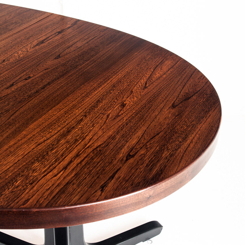 Table à manger avec une rallonge en chêne et bois d'orme, france, années 1970