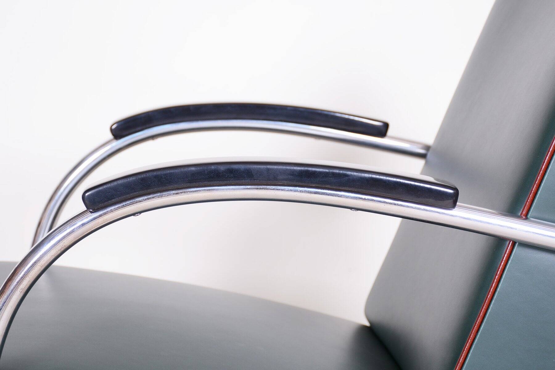 Bauhaus Chrome & Leather Armchair from Mücke-Melder, 1930s