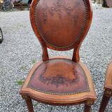 Louis XVI style mahogany chairs x 6