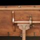 Beautiful "sun" table in solid walnut. Patented. Around 1900.