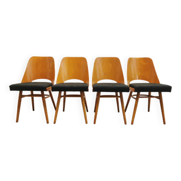 Dining chairs by radomir hoffman for ton, 1950s, set of 4