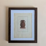 Ancient antique pottery engraving