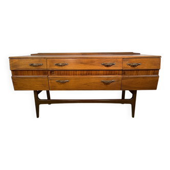 Mid-Century Retro Vintage Walnut Sideboard by Meredew 1960s  Sleek Design