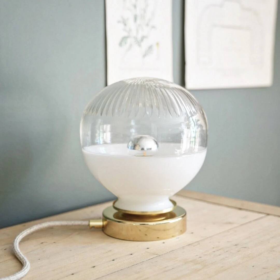 Lampe à poser verre bicolore