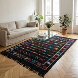 Small black Sabra rug 100x150 cm