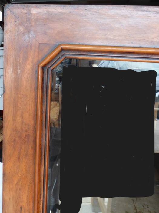 Walnut and walnut veneer display case 1 door circa 1900