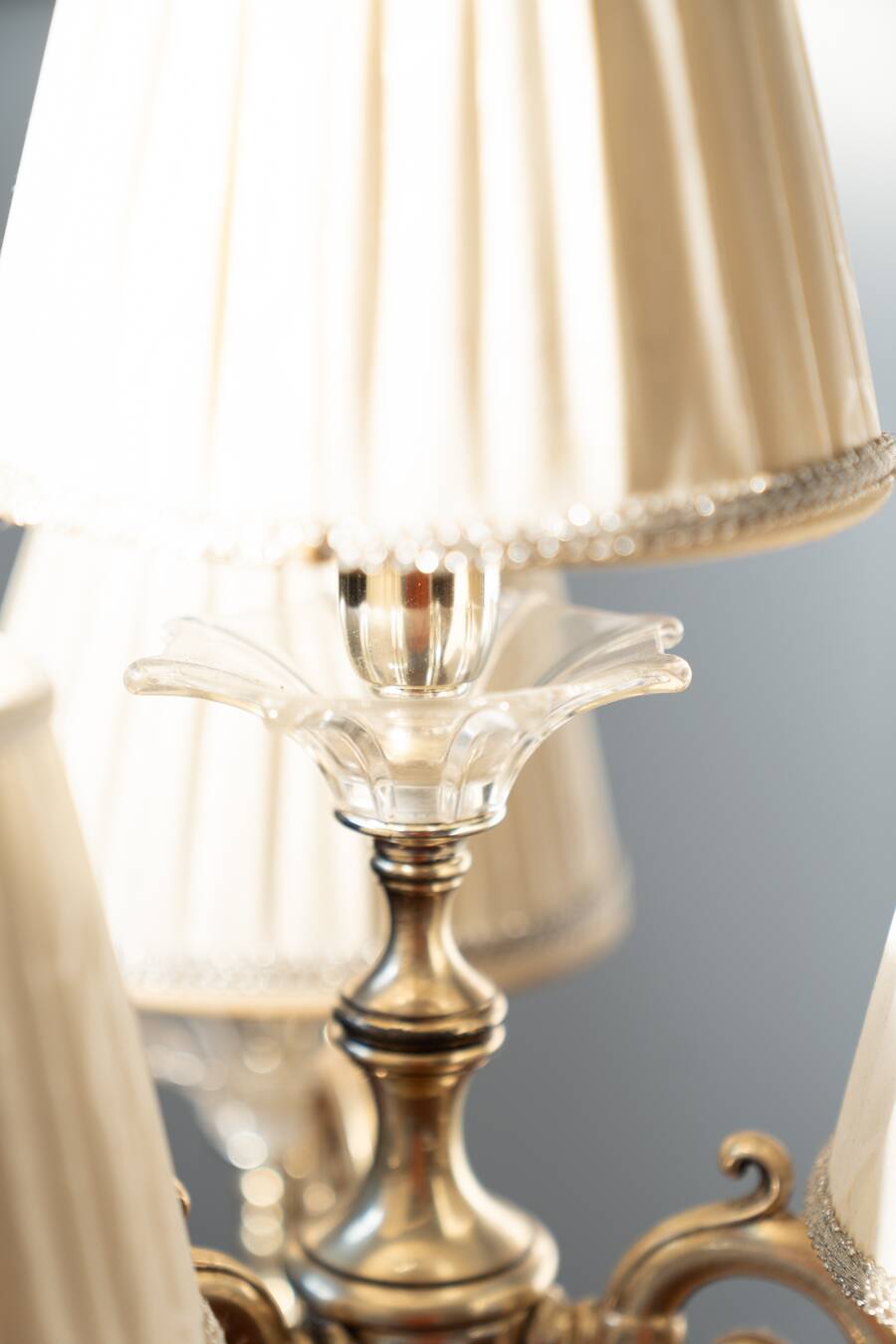 Delta Quattro 5-Light Crystal Table Lamp – Silver Finish