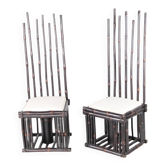 Paire de chaises en bambou