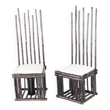 Paire de chaises en bambou