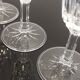 4 chiseled crystal flutes with vintage foot