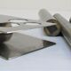 Sculptural vase stainless steel tubes design 70s space age letang remy