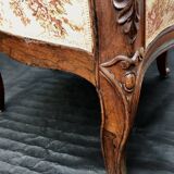 Shepherdess armchair in rosewood fleuron shell Napoleon III