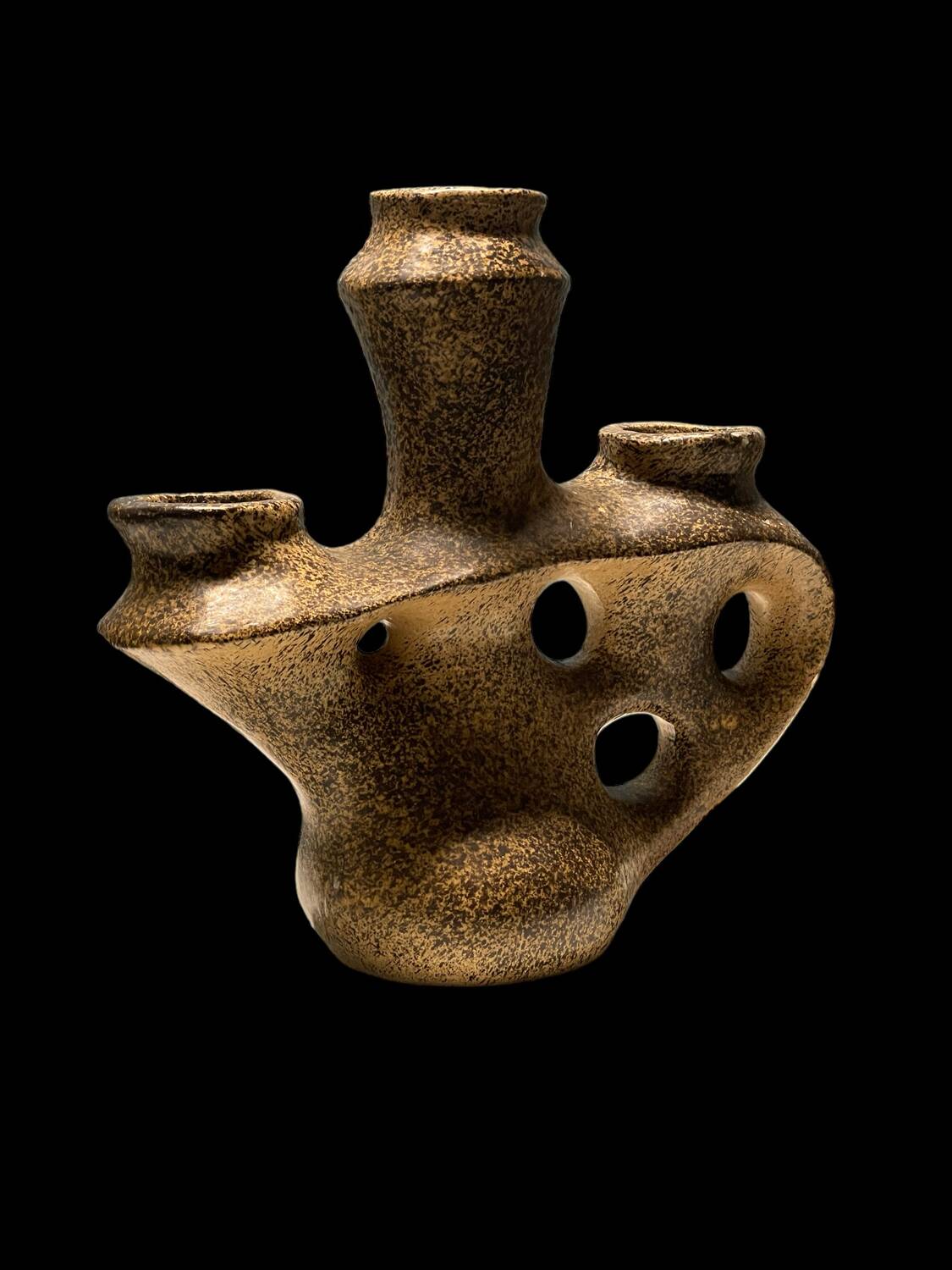 Ceramic candle holder from Quimper 1950 signed