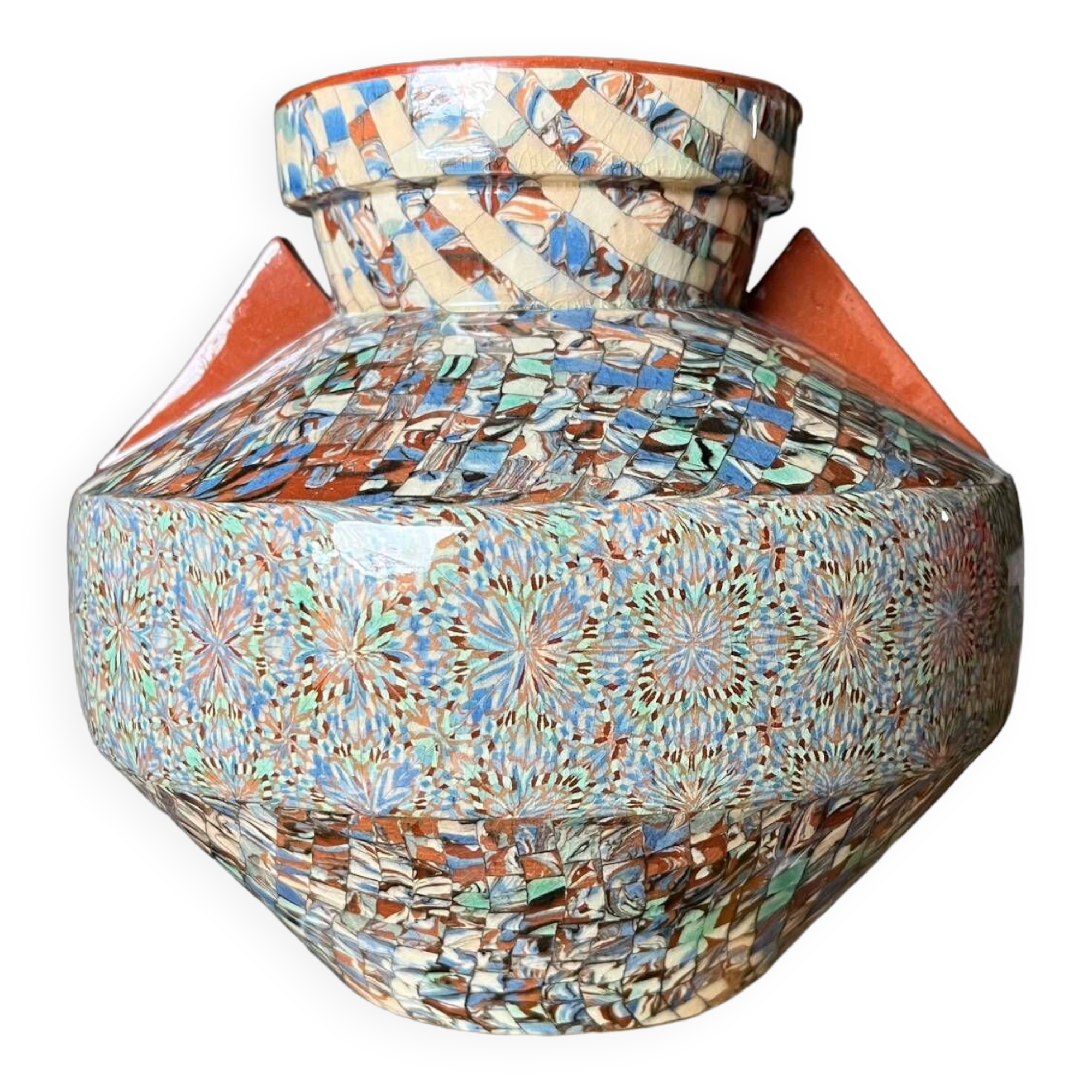 Gerbino vase in mosaic of colored earths