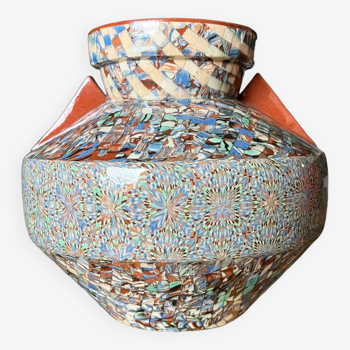 Gerbino vase in colored earth mosaic