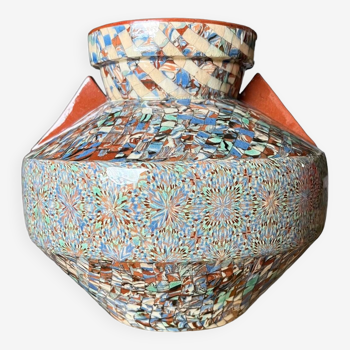 Vase Gerbino en mosaïque de terres colorées