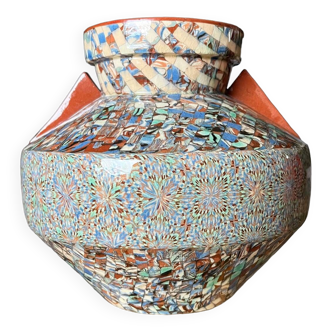 Vase Gerbino en mosaïque de terres colorées