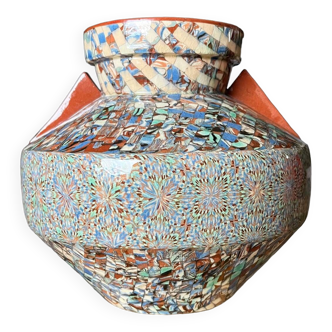 Gerbino vase in colored earth mosaic