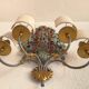 XL Large 2 Light polychrome vintage Ciani Firenze wall lamp, Italy 1970s