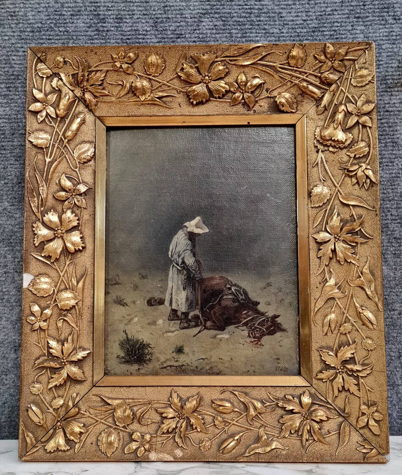 After Gustave Vidal: orientalist painting oil on wood panel