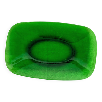 Plat rectangulaire en verre trempé Vereco vintage