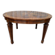 Extendable oval table in Louis XVI style – Walnut and Burl Marquetry