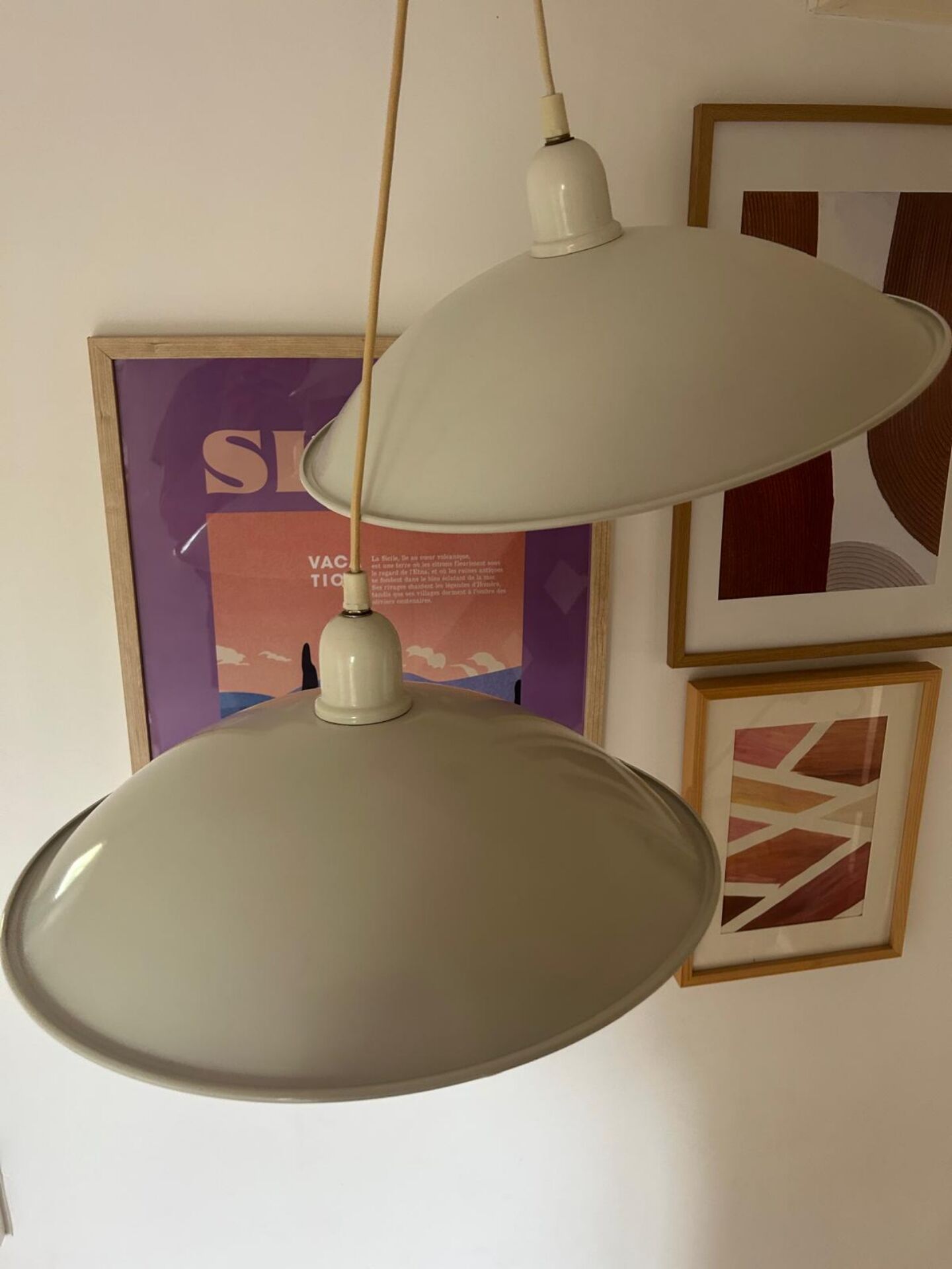 Lot de deux suspension vintage années 70
