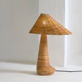 Asymetrical Rattan Table Lamp