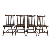 4 Baumann Facoma bistro chairs, year 170, western style, in their patina