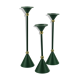 Set of three forrest green candle holders
