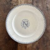 Round iron earth dish monogram “N” KG Lunéville