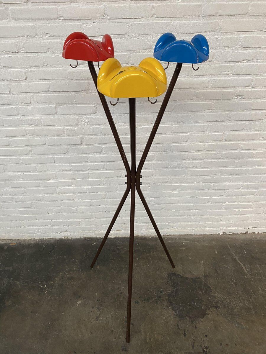 Italian multicolored Tricorno coat rack by Enzo Mari for Danese, 1970s