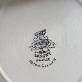 Set of 6 large flat plates Longwy Vieux Rouen vintage