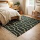 Green Boujad rug with a hexagonal pattern.