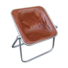 Plona brown leather folding chair by Giancarlo Piretti for Castelli/ Italian Space Age Design