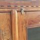Teak glass cabinet two doors and a drawer