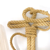 Wall lamp with two braided rope lights, 1950-1960.