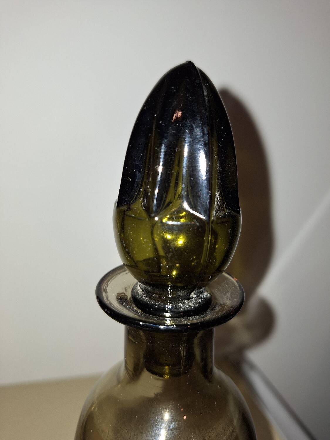 Carafe verre fumé 1970 80