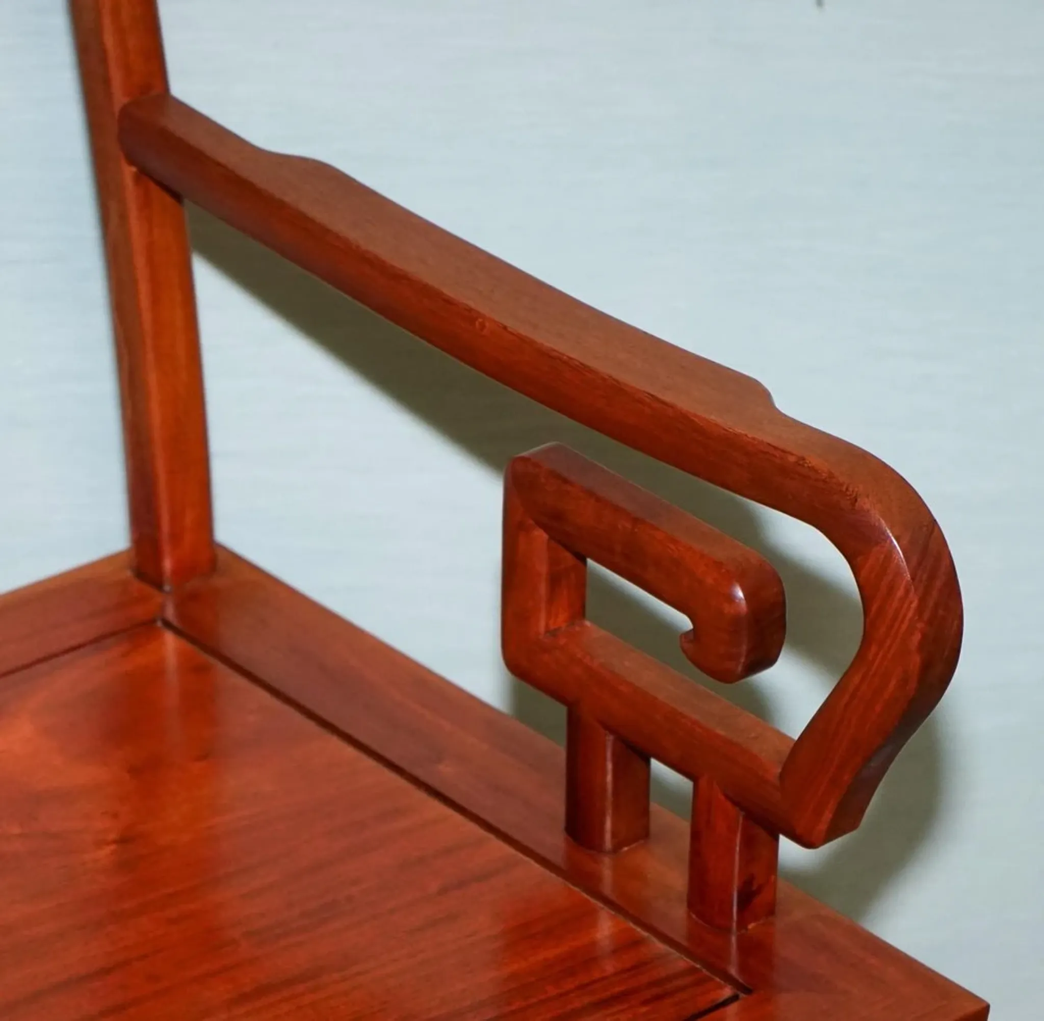 Vintage Oriental Armchair in Carved Teak, China